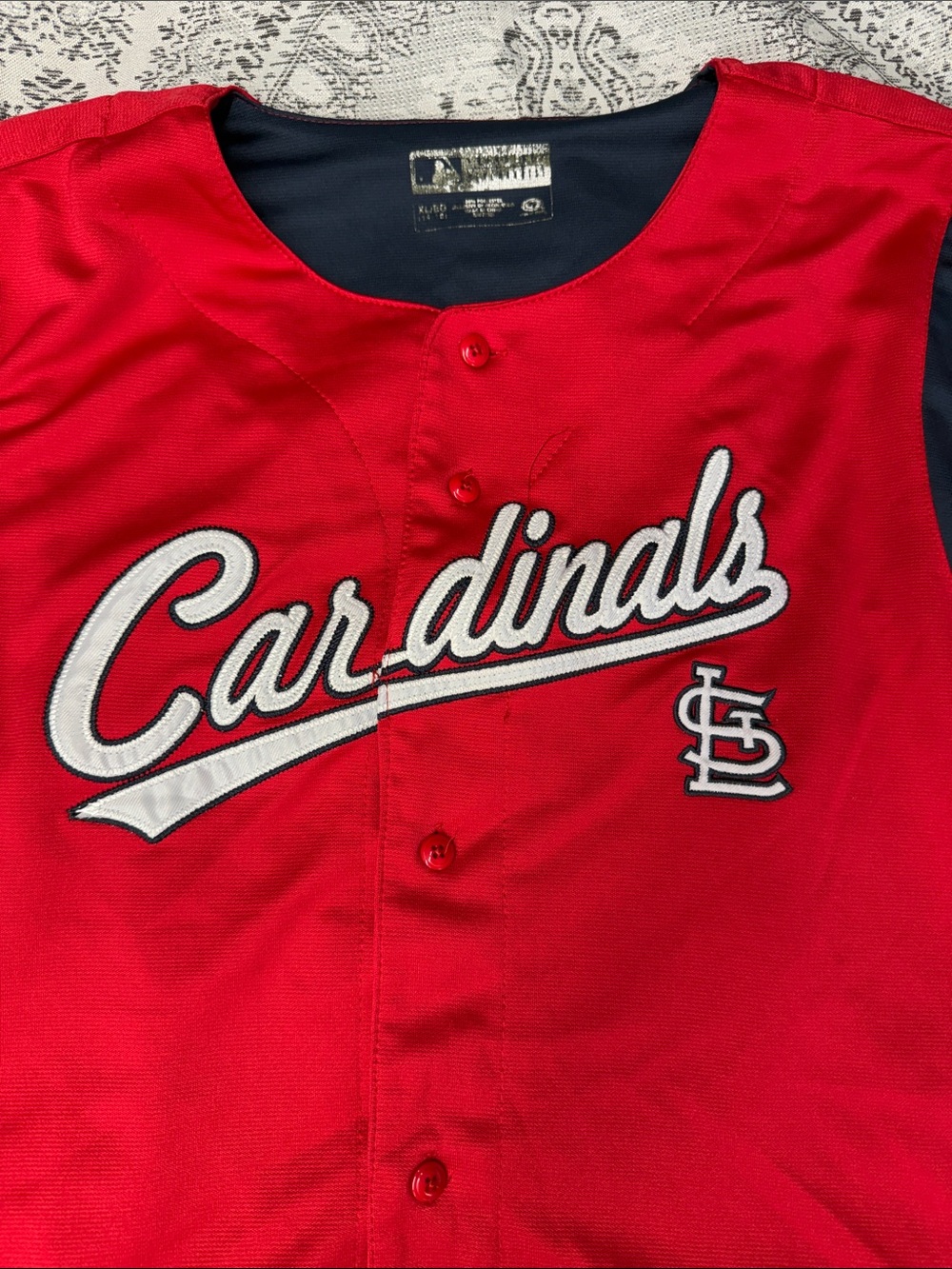 St. Louis Cardinals Button-Up Jersey - Red - XL